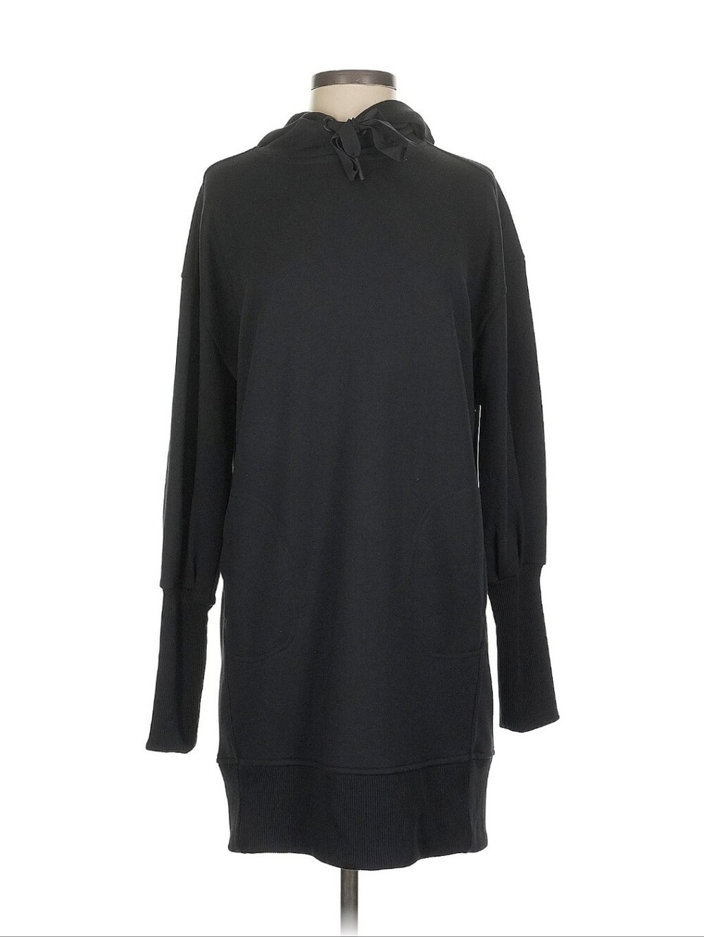 Athleta Black Long-Sleeve Hoodie Dress